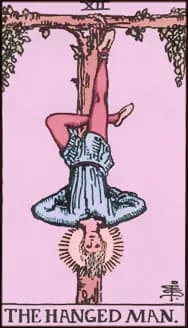 The Hanged Man tarot card artwork