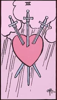 3 of Swords tarot card