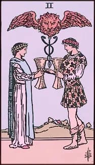 2 of Cups tarot card