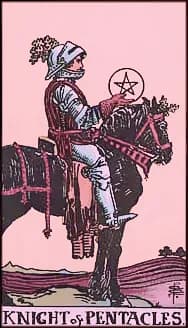 Knight of Pentacles tarot card artwork