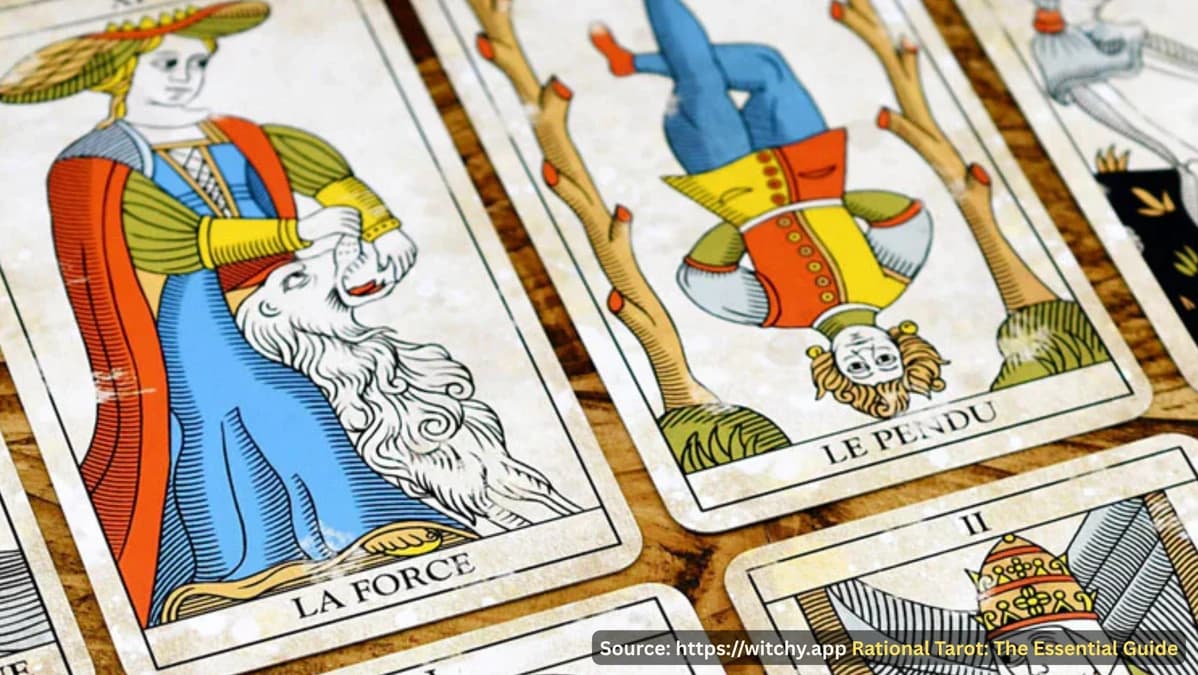 A classic Tarot de Marseille deck layout